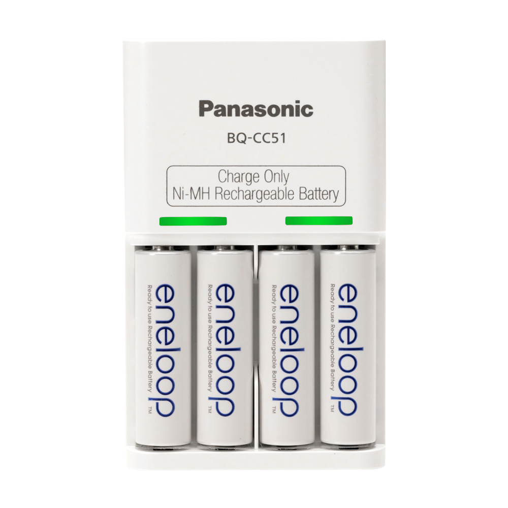 PANASONIC Eneloop Battery Charger with 4pk AA Eneloop Batteries ...